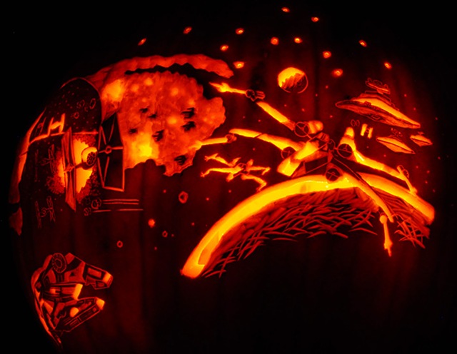 Battle of Yavin Pumpkin Carving