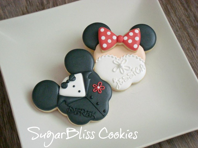 Mickey and Minnie Wedding Cookies