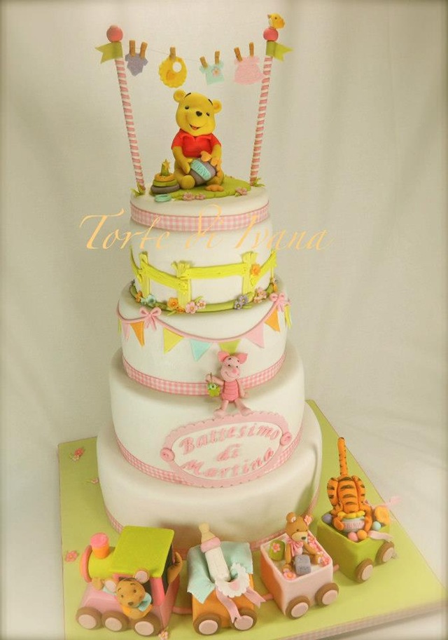 Winnie the Pooh Baptism Cake