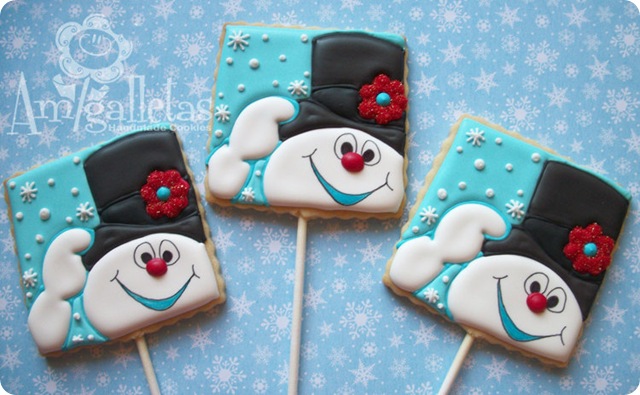 Frosty The Snowman Cookie Pops