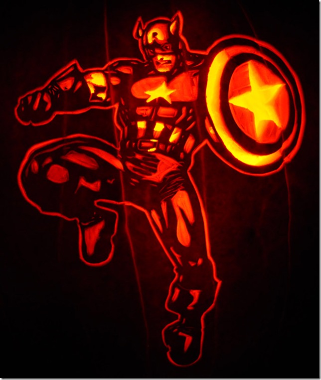 Captain America Pumpkin Carving