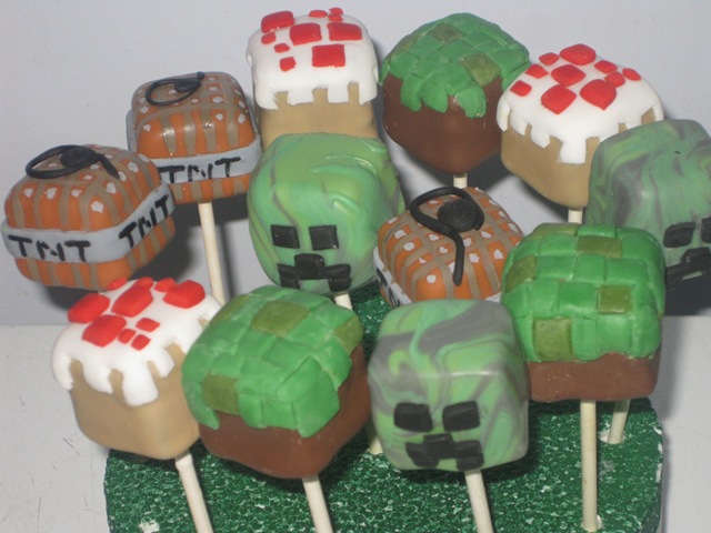 Minecraft Cake Pops