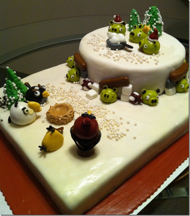 Angry Birds Christmas Cake