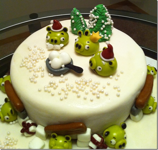 Angry Birds Christmas Cake