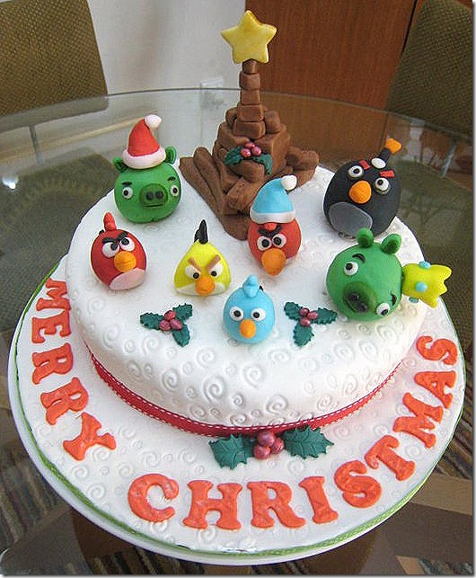 Angry Birds Christmas Cake