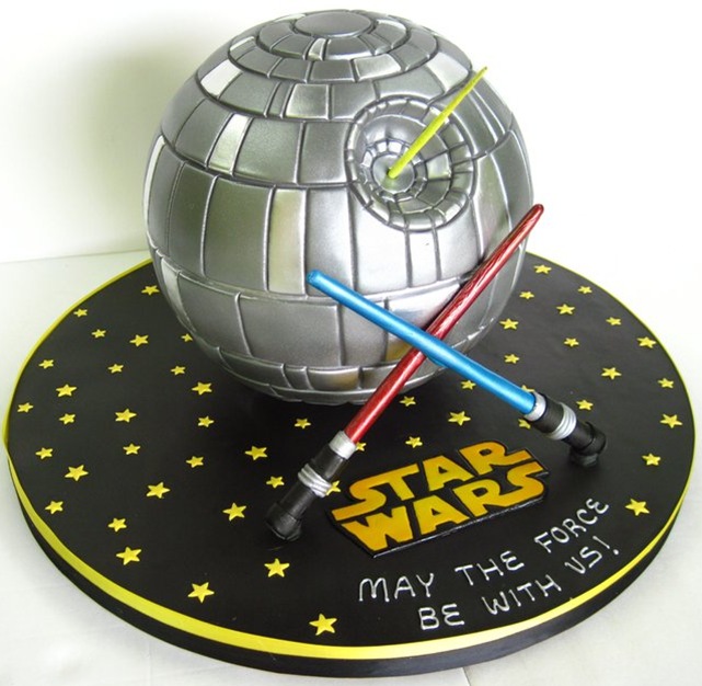 Dazzling Death Star Groom s Cake Between The Pages Blog