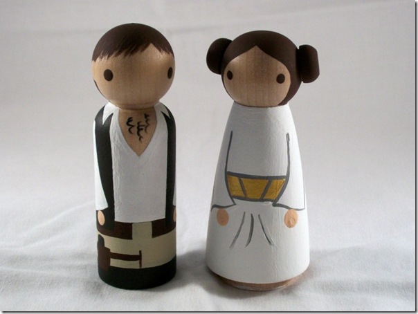 Han Solo and Princess Leia Wedding Cake Toppers 