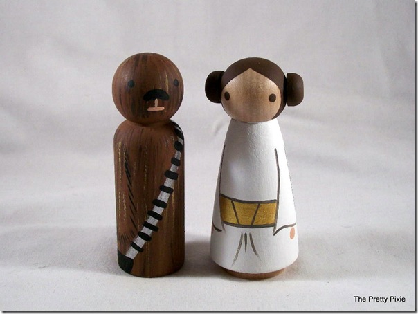 Chewbacca and Princess Leia Wedding Cake Toppers 