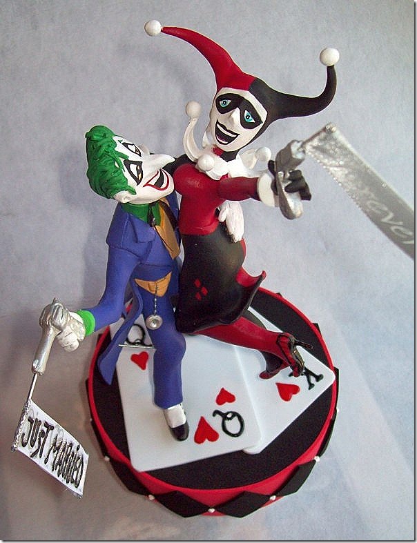 Joker and Harley But Love Changes Everything Wedding Cake Topper 