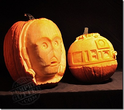 C-3PO & R2-D2 Pumpkin Carvings