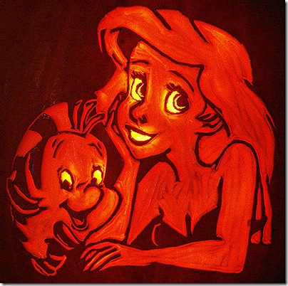 Ariel & Flounder Pumpkin Carving