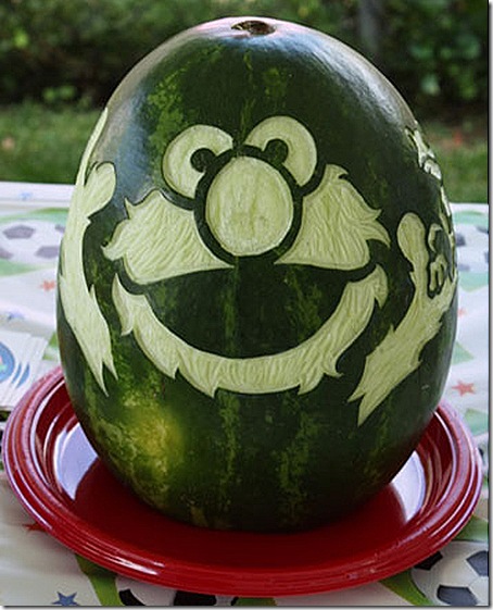 Elmo Watermelon Carving