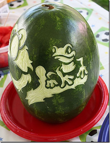 Elmo Watermelon Carving