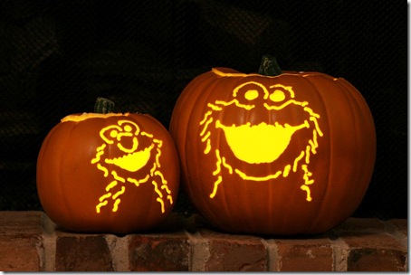 Elmo & Cookie Monster Pumpkin Carving