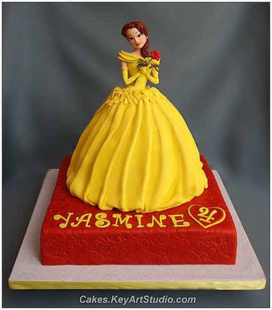 Belle Cake Design - A Beauty & the Beast Cake | Decorated Treats