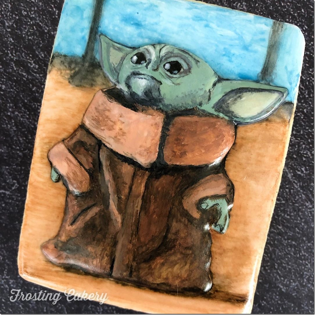 Hand Painted Baby Yoda Cookie