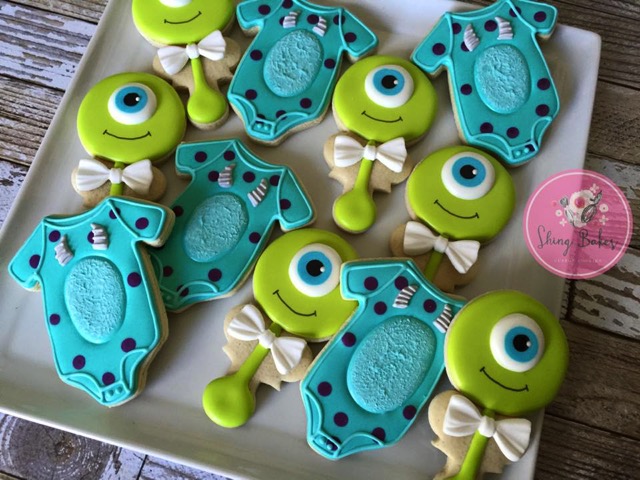 Monsters Inc Baby Shower Cookies