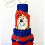 Red & Blue Snow White Cake