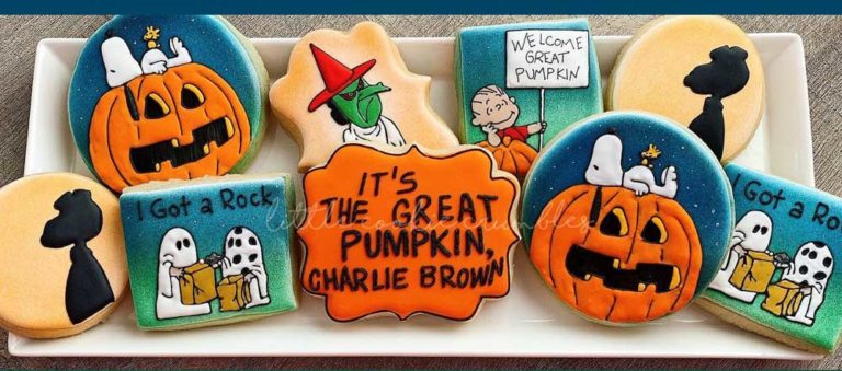 Blue & Orange Charlie Brown Halloween Cookies - Between The Pages Blog