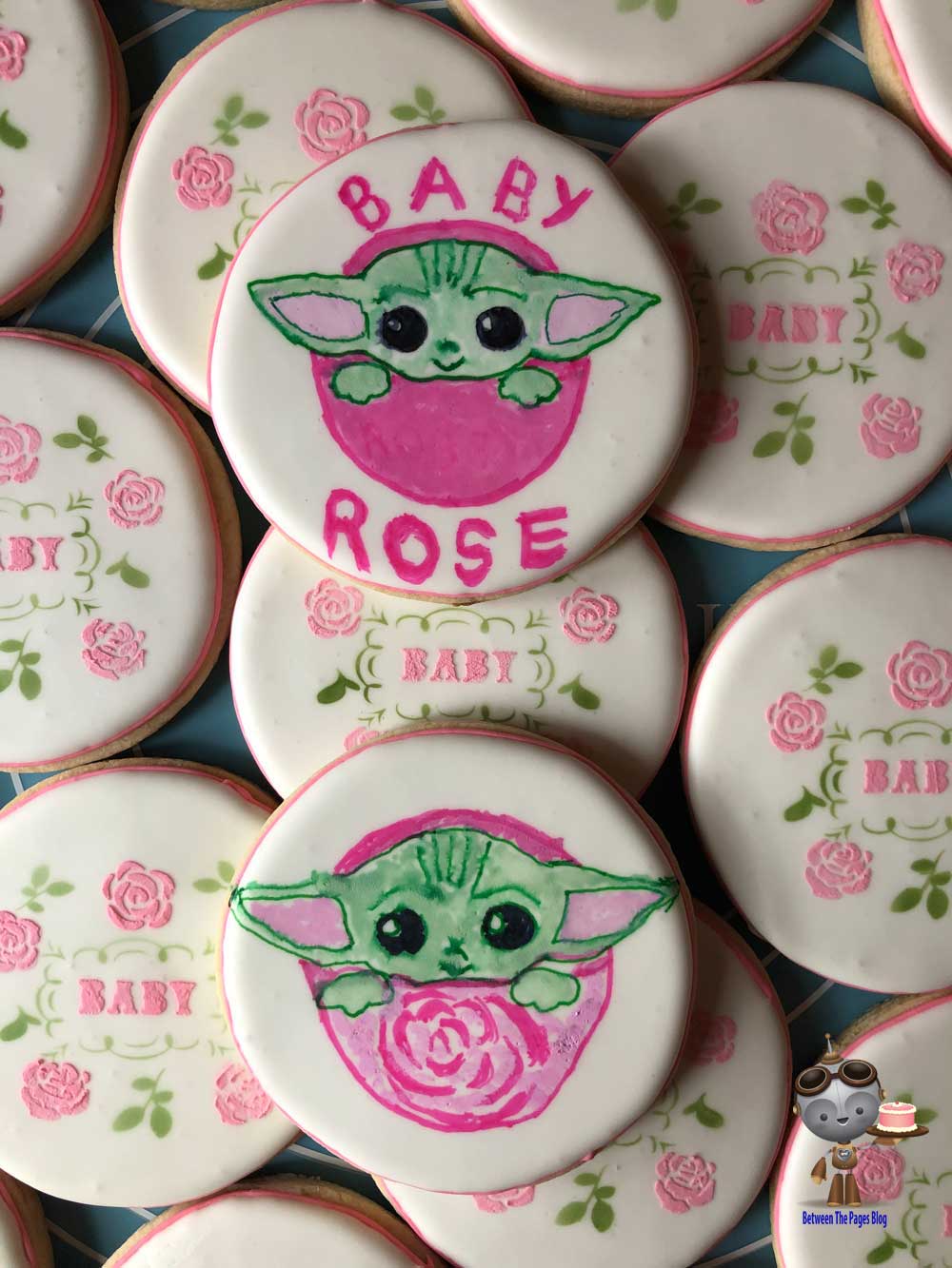 Pink Baby Yoda Cookies