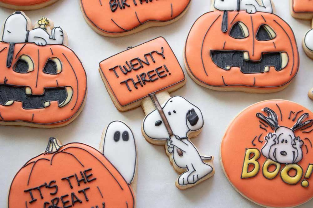 Orange Snoopy Halloween Cookies