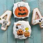 white Snoopy Halloween Cookies