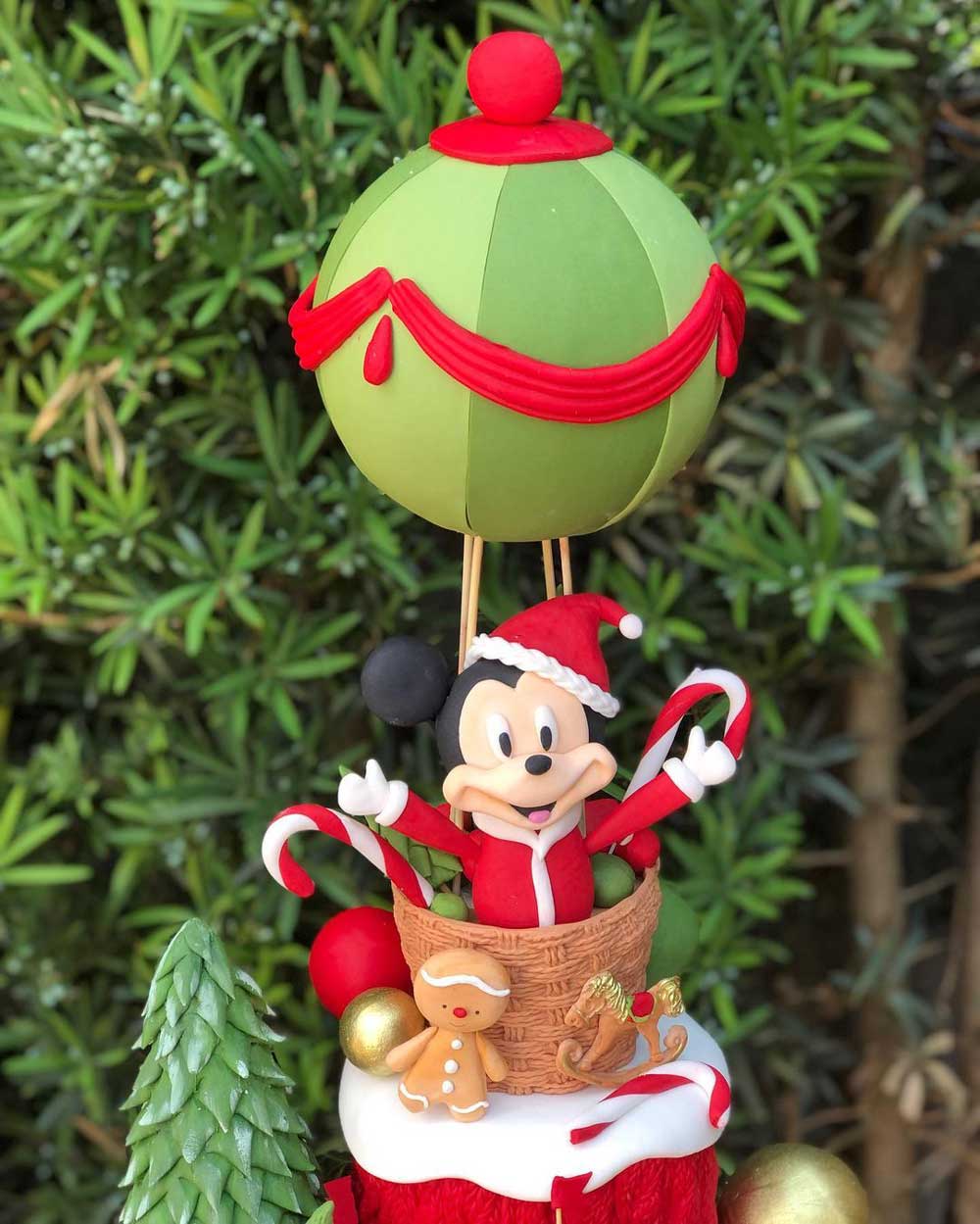 Christmas Mickey Hot Air Balloon Cake