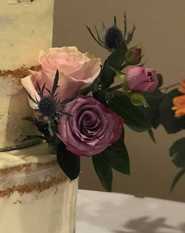 How To Make A Barrel Semi Naked Wedding Cake With Fresh Flower Corsages Between The Pages Blog