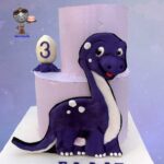 3rd Birthday Purple Dinosaur Cake