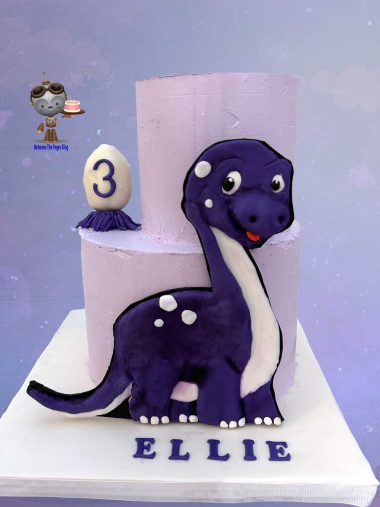 3rd Birthday Purple Dinosaur Cake